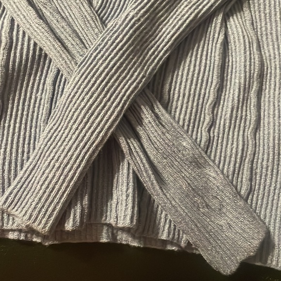 🩵 $990 
Rosetta Getty
Wool Reversed Cable-Strip Sweater- baby blue - Picture 6 of 7